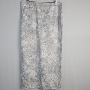 Rip Skirt Hawaii Length 4 wrap skirt size M gray white floral vacation beach